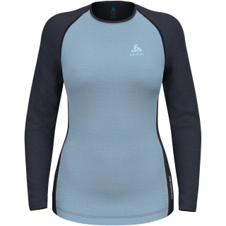Koszulka termoaktywna z długim rękawem damska ODLO Natural Performance PW 150 BL Top Crew Neck l/s niebieska