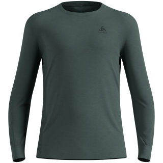 Bielizna termoaktywna z długim rękawem Odlo BL TOP crew neck l/s MERINO 200 zielona