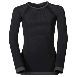 Koszulka termoaktywna z długim rękawem dziecięca ODLO BL TOP crew neck l/s PERFORMANCE WARM KIDS czarna