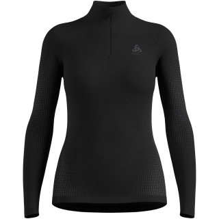 Koszulka termoaktywna damska ODLO Performance Warm half-zip turtelneck top czarna