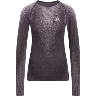 Koszulka termoaktywna z długim rękawem damska ODLO BL TOP crew neck l/s PERFORMANCE WARM BLACKCOMB fioletowa