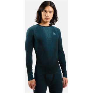 Koszulka termoaktywna z długim rękawem męska ODLO Performance Warm Blackcomb BL Top crew neck l/s niebieska