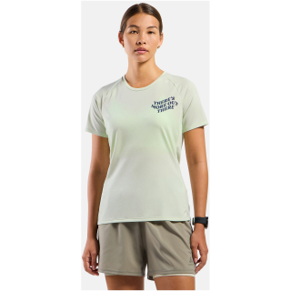 Koszulka damska Odlo ESSENTIAL PRINT T-shirt crew neck s/s zielona