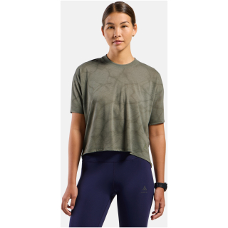 Koszulka damska Odlo ACTIVE 365 NATURAL BLEND PRINT T-shirt crew neck s/s szara