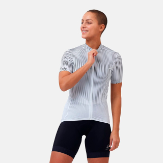 Koszulka tech. damska Odlo Stand-up collar s/s full zip ZEROWEIGHT 
