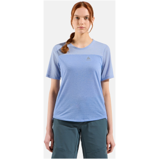 Koszulka z krótkim rękawem rowerowa damska ODLO X-Alp Linencool T-shirt crew neck s/s niebieska