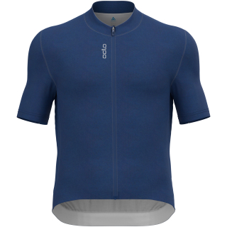Koszulka z krótkim rękawem kolarska męska ODLO Zeroweight Chill-Tec T-shirt S/U Collar s/s full zip niebieska