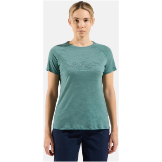 Koszulka z krótkim rękawem damska ODLO Ascent PW 130 Run. Bike. Hike. T-Shirt Crew Neck s/s niebieska