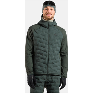 Bluza z kapturem rozpinana Odlo Mid layer hoody full zip ZEROWEIGHT INSULATOR granatowa
