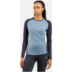 Koszulka termoaktywna z długim rękawem damska ODLO Natural Performance PW 150 BL Top Crew Neck l/s niebieska