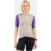 Koszulka rowerowa damska Odlo ESSENTIAL HERITAGE PRINT T-shirt s/u collar s/s full zip szara