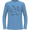 Koszulka z długim rękawem męska ODLO Merino 200 Tourist T-Shirt crew neck l/s niebieska